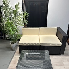 組み合わせ自由✴︎コーナー2人掛けソファ オットマン付きの画像