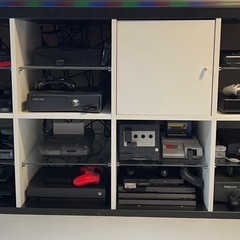 IKEA カラックス　モノクロ　廃盤色＋ガラス棚板8枚の画像