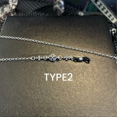 メガネチェーン　トリプル　シルバータイニークロス　ワンボール　メガネチェーン　ロールチェーンの画像