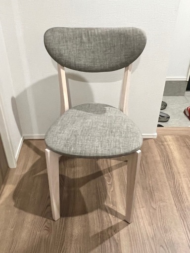 2脚セットKoup Chair クープチェア ダイニングチェア 北欧風 グレー ファブリック 木製脚