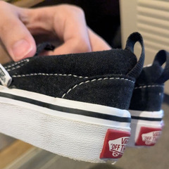 VANS ブラック スリッポンの画像