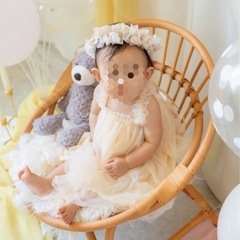 袴ロンパース＋チュールドレスandリボンクラウンの画像