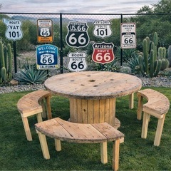 電験ドラムリメイクテーブル&チェアセット　の画像