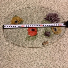 ガラス大皿花柄の画像