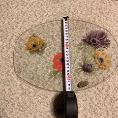 ガラス大皿花柄の画像