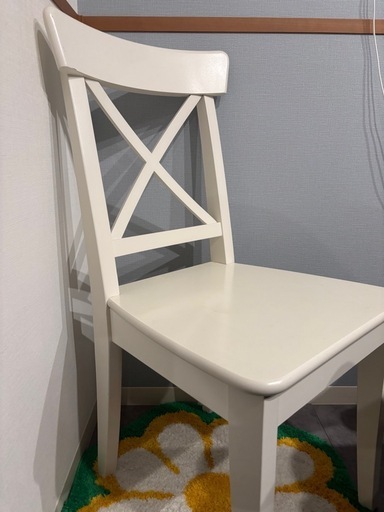 IKEA ローセントルプ ホワイト チェア／飾り使用・状態良好／横浜市青葉区 手渡し