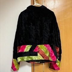 BFA CLASSICS ベロアアウター ベロアジャケット 黒アウター 黒ジャケット カラフル レトロの画像