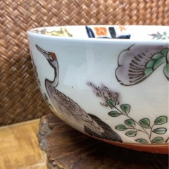 時代物 古伊万里 金彩 色絵 松鶴図 鉢 冨貴長春 アンティーク 和骨董 和美術 骨董 古道具 古玩 懐石道具 茶道具 煎茶道具 茶器の画像