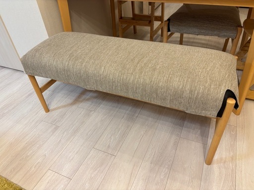 （中古）ニトリ/ファブリックベンチ/110cm
