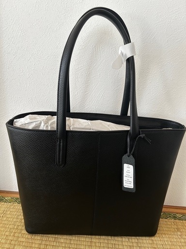 新品/メンズトート/ビジネスバッグ 牛革 黒 仕切りあり