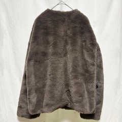 《美品》ジャケット エコファー アウター ショートコート ブラウン Mの画像