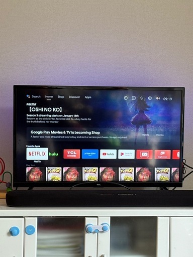 (決まり)美品 TCL 32型 Android 2K テレビ 32S515 リモコン・B-CAS付 動作良好 ★ YouTube Netflix OK