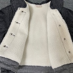 petit main 80cm  ジャケット　冬　黒　の画像