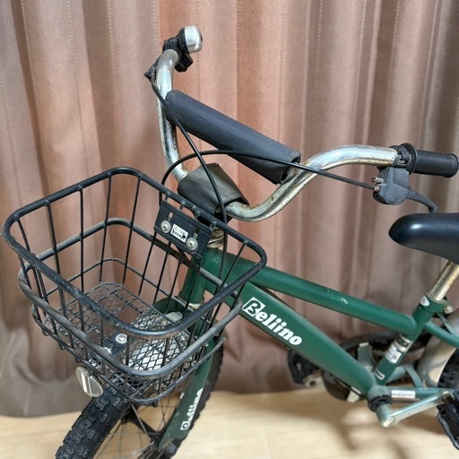 16インチ Beliino 子供用自転車 緑 前カゴ付き　ベリーノ