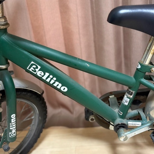 16インチ Beliino 子供用自転車 緑 前カゴ付き　ベリーノ