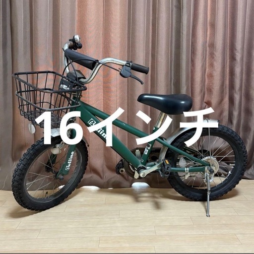 16インチ Beliino 子供用自転車 緑 前カゴ付き　ベリーノ