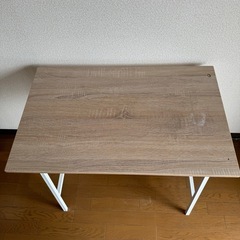 【引渡し決定しました】木目調ホワイト デスク／テーブル（幅80cm）の画像