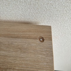 【引渡し決定しました】木目調ホワイト デスク／テーブル（幅80cm）の画像