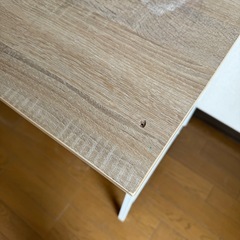 【引渡し決定しました】木目調ホワイト デスク／テーブル（幅80cm）の画像