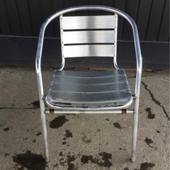 A-354△ y ⑧ 岐阜発/ ガーデンチェアー/ アルミ製/ イス/ 4脚セット/ 屋外/ テラス/ カフェ/ アームチェア/ 多数あり/ 現状品/ R7.8/13△の画像
