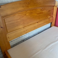 天然木　シングル　ベッドの画像