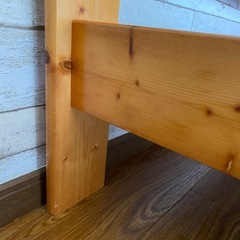 天然木　シングル　ベッドの画像