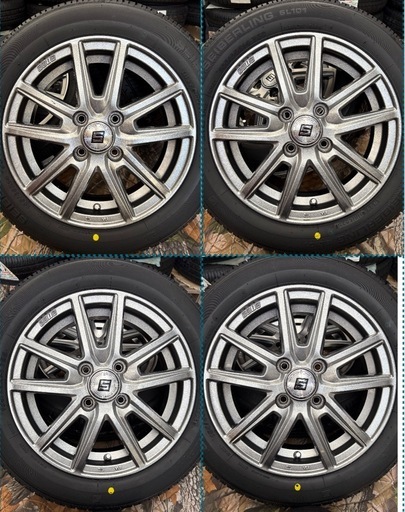 ①155/65R14新品タイヤ4本と中古美品ホイールとナット付き