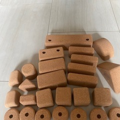 コルクでできたソフト積み木の画像