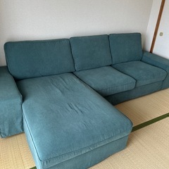IKEA　KIVIK シーヴィク 3人掛けソファ 寝椅子付き, ケーリンゲ グレーターコイズの画像