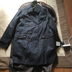 レディース　ダークネイビー　コートの画像