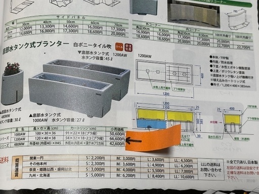 底面給水付き大型プランター 未使用品　予定者決まりました！