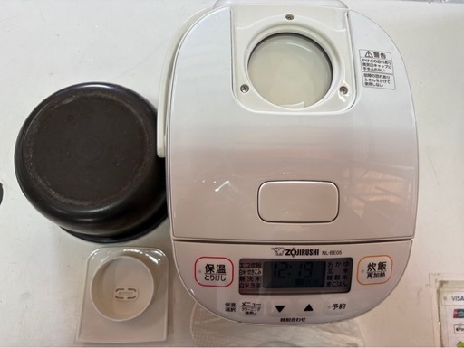 【23年製】象印 マイコン炊飯器 3合炊き NL-BE05 動作確認済み・説明書しゃもじ付き ZOJIRUSHI 中古品 ④