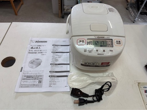 【23年製】象印 マイコン炊飯器 3合炊き NL-BE05 動作確認済み・説明書しゃもじ付き ZOJIRUSHI 中古品 ④