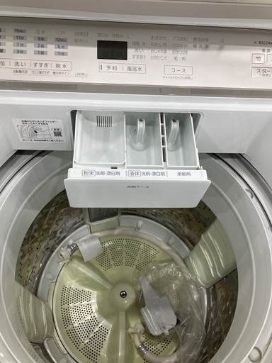 【半年間動作保証付き】Panasonic 全自動洗濯機　NA-FA80H9 8.0kg 2021年製　正面ﾍｺﾐ有•洗剤投入口パーツ欠品