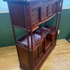 ジモティー特別価格🉐 N1273★茶タンス★茶箪笥★飾り棚★幅1190mmの画像