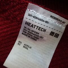 ( E-203 )UNIQLO ユニクロ ヒートテックマフラー レッド 赤 中古の画像