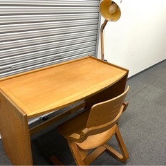 フォルミオ　木製デスク　チェアセット　学習机　椅子　バー付きの画像