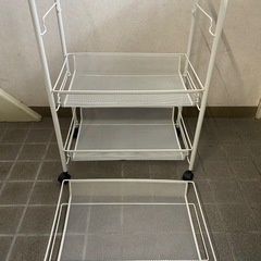 3段スチールラック　メッシュ　ホワイトの画像