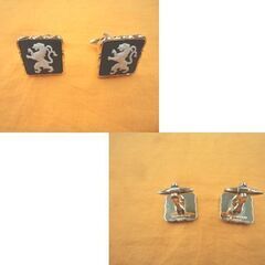 ウェッジウッド ジャスパー ネクタイピン＆カフスセット ブラック系×ゴールド ライオン WEDGWOOD 札幌 西岡店の画像