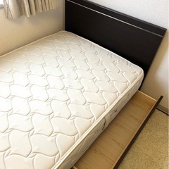 東京西川 収納付きシングルベットフレーム&コイルマットレスセット　の画像