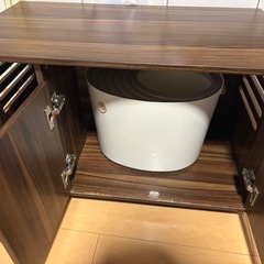 猫 トイレ トイレ収納 隠せる トレイスペース 猫砂 飛び散り防止の画像