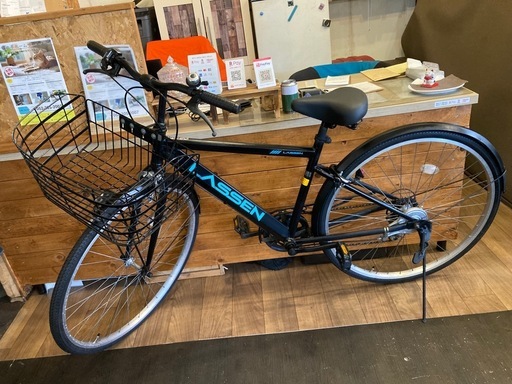 【前後タイヤ・チューブ新品！】6段変速　27インチ自転車　マットブラック