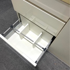 カリモク　食器棚　ホワイト　キッチンボード　スライド食器棚　の画像