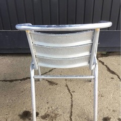 A-358△ y ① 岐阜発/ ガーデンチェアー/ アルミ製/ イス/ 4脚セット/ 屋外/ テラス/ カフェ/ アームチェア/ 多数あり/ 現状品/ R7.8/13△の画像
