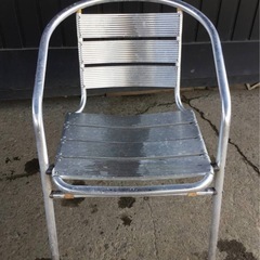 A-359△ y ⑥ 岐阜発/ ガーデンチェアー/ アルミ製/ イス/ 4脚セット/ 屋外/ テラス/ カフェ/ アームチェア/ 多数あり/ 現状品/ R7.8/13△の画像