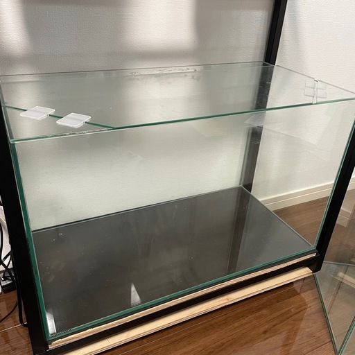 60cmオールガラス水槽×2とGEXスチール水槽台 アクアラック