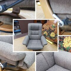 a30　ニトリ　ファブリック 回転式　1Pリクライニングソファ ＆ オットマンの画像