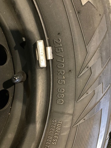 215/70R15 スタッドレス TOYOトランパスTX  ハイエース用　 ハイエース純正スチールホイール4本