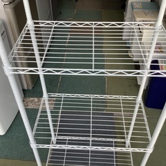 【リサイクルサービス八光】幅61㎝　ホワイト5段　スリムメタルラック　収納棚の画像