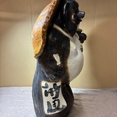 ★信楽焼★狸 タヌキ 信楽狸 陶器 オブジェ インテリア 八相縁起 縁起物・高さ73cm×幅40cmの画像